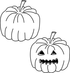 pumpkin jack with carved halloween isolated vector