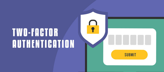 2fa two-factor authentication banner with secure vector image