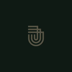 Jj logo monogram abstract inside circle stripe Vector Image