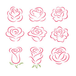 Love and roses design elements Royalty Free Vector Image
