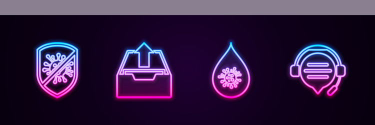 set line stop virus bacteria upload inbox dirty vector image
