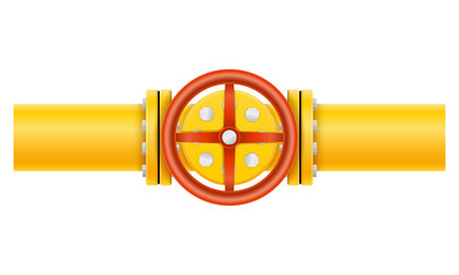 Yellow metal pipes for gas pipeline vector