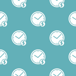 clock money pattern seamless blue vector