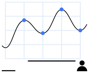 data analytics chart with blue plot points vector image
