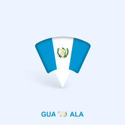guatemala flag map pointer design with shadow vector image