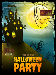 Halloween party night with house eps 10 vector