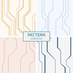 Set of four abstract seamless patterns lines vector