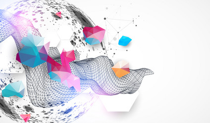 abstract wave is made in a frame style vector image