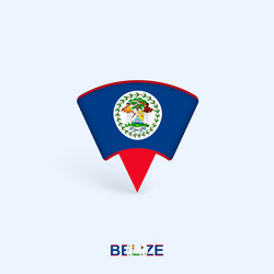 belize flag map pointer design with shadow vector image