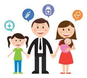 Cheerful Family Illustration Vector Image