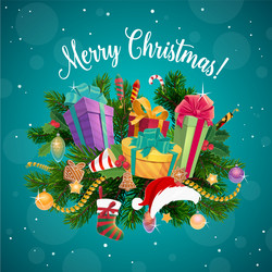 Christmas Gifts and Festive Presents Vector Image