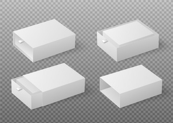 Slide boxes set opened and closed realistic Vector Image