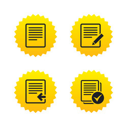 Document icons upload file and checkbox vector