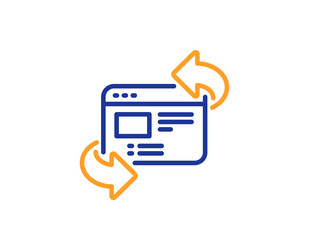 refresh website line icon update web page sign vector image