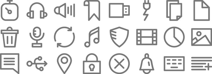 user interface line icons linear set quality vector image