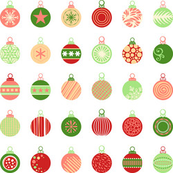 White and gold christmas balls set Royalty Free Vector Image