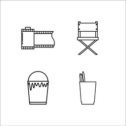 design and studio simple linear icon setsimple vector image