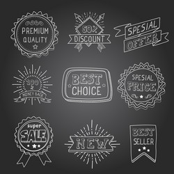 hand drawn style badges and elements best choice vector