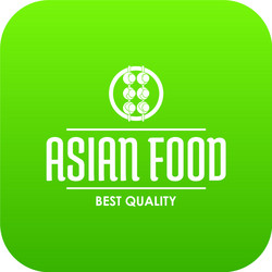 Quality asian food icon green vector