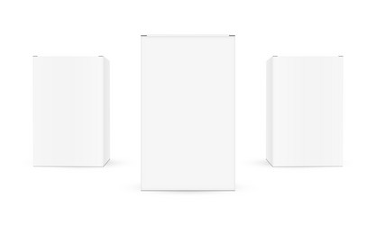 three small rectangular boxes front view vector image
