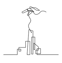 Abstract architecture with hand as continuous vector