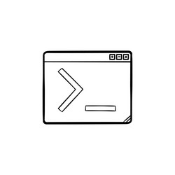 Browser window with command line hand drawn vector