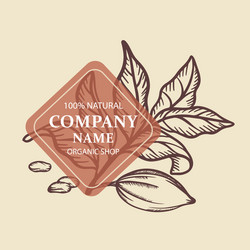 Cocoa in sketch design sticker label vector