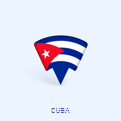 cuba flag map pointer design with shadow vector image