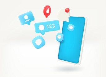 using social media network communication via vector image