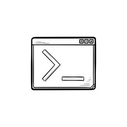 Browser window with command line hand drawn vector