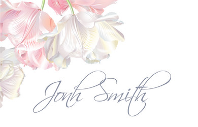 Pink Tulip Wedding Card Vector Image