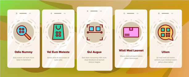 qr code scan onboarding icons set vector image