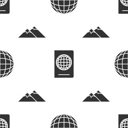 set earth globe passport with biometric data vector image