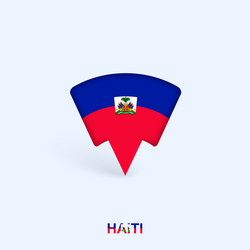 haiti flag map pointer design with shadow vector image