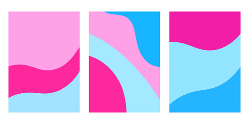 Pink blue gradient abstract backgrounds set Vector Image