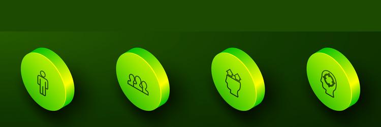 set isometric line user of man users group vector image
