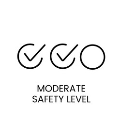 a linear icon of three circles with check vector image