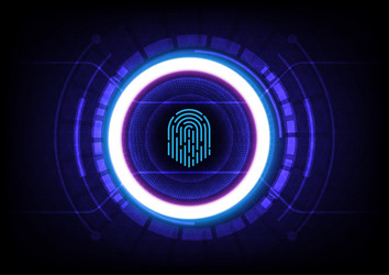 abstract background with finger print and tech vector image