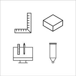 design and studio simple linear icon setsimple vector image