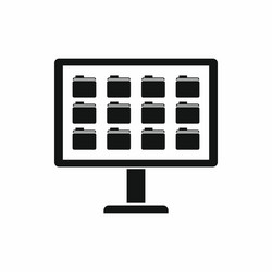 desktop of computer with folders icon vector image