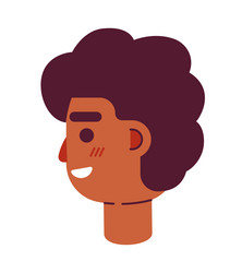 guy looking back with happy smirk semi flat vector