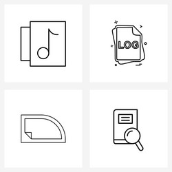 Modern style set 4 line pictograph grid based vector