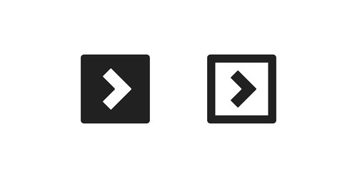 Right arrow simple icon set pointer web design vector