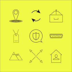 web linear icon set simple outline icons vector image