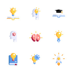 Creative thinking icons set vector