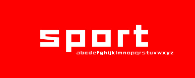 geometric techno font with bold clean letters vector image