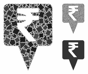 rupee map pointer composition icon bumpy items vector image