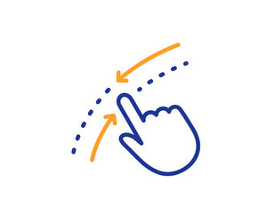 Swipe up down line icon move finger sign vector