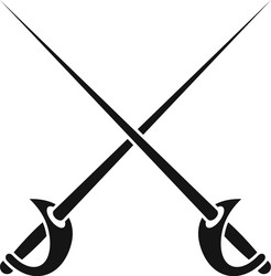 Crossed rapiers icon simple style vector