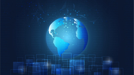 global network connection with world map vector image